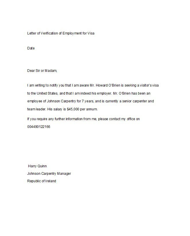 Proof Of Employment Letter Template from www.freetemplatedownloads.net