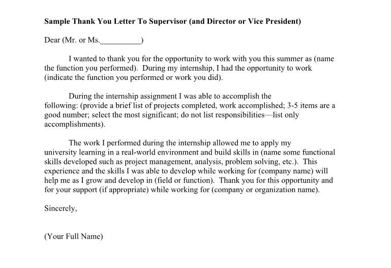 Thank You Letter To Supervisor from www.freetemplatedownloads.net