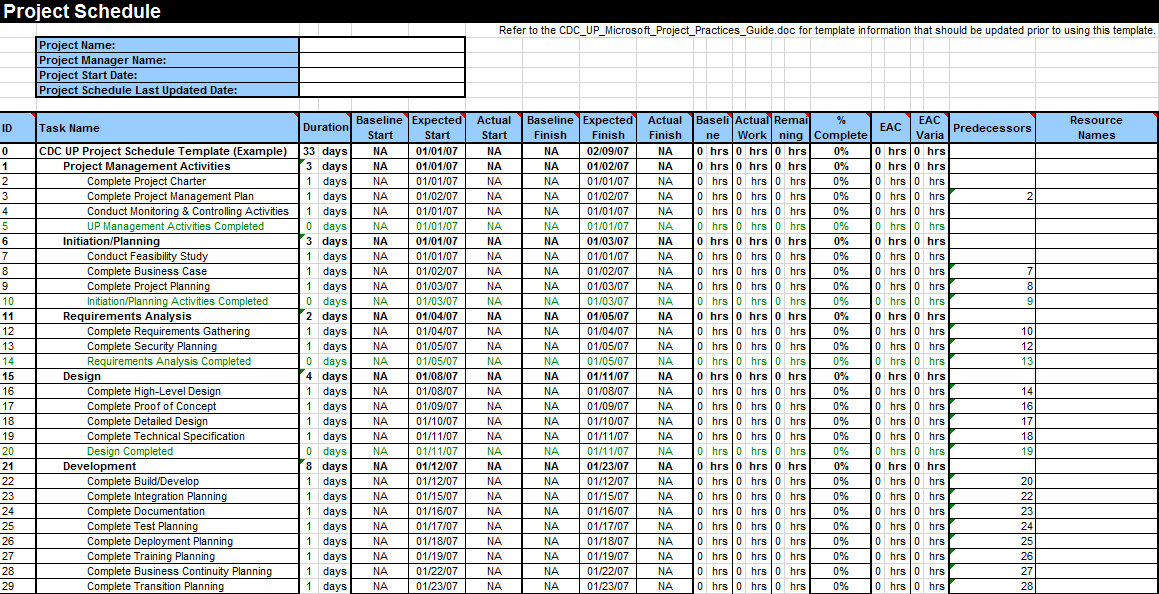 7 Free Project Schedule Templates Free Template Downloads