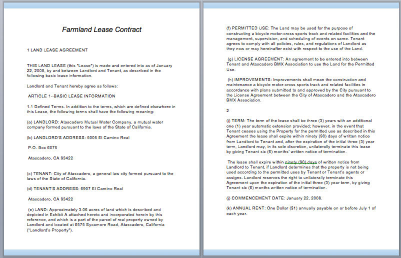 Commercial Lease Contract Template - Free Template Downloads
