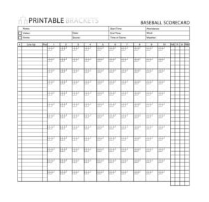 30+ Printable Baseball Scoresheet / Scorecard Templates - Free Template ...