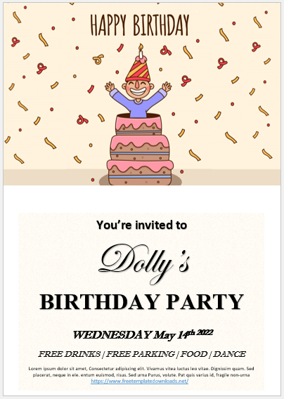 Free Birthday Party Invitation Template 10