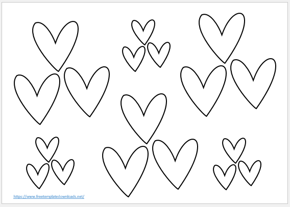 Free Printable Heart Template 07