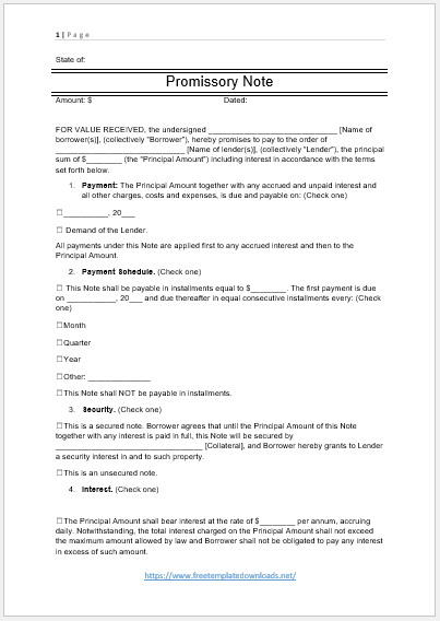 Free Promissory Note Template 08