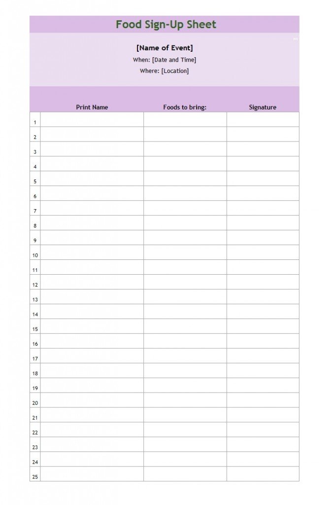 40 Sign Up Sheet Sign In Sheet Templates Word Excel Free Template Downloads
