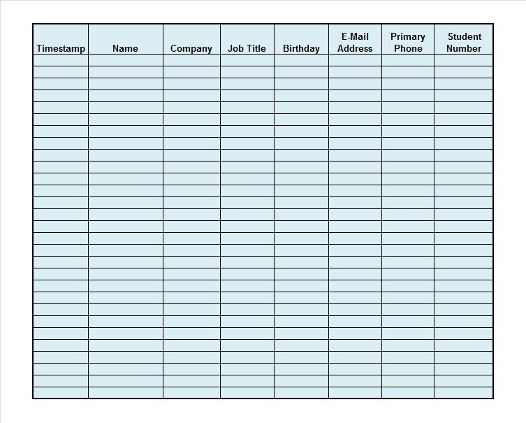 40 Sign Up Sheet / Sign In Sheet Templates (Word & Excel) - Free ...