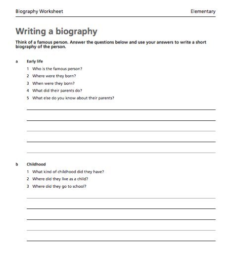 biography of yourself template