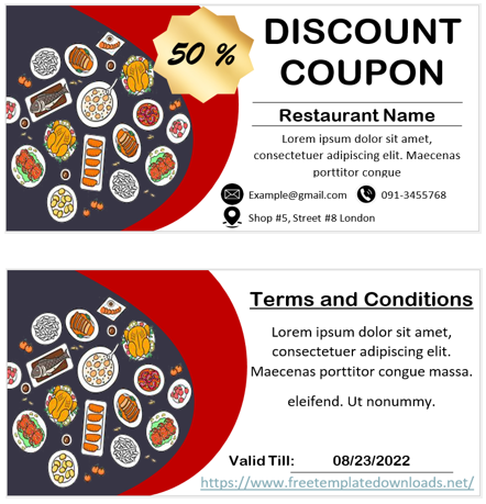 Free Discount Coupon Template 01