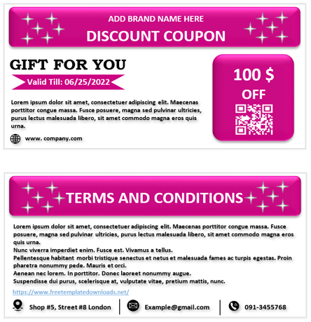 Free Discount Coupon Template 08