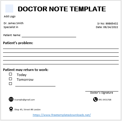 Free Doctor Note Template 07