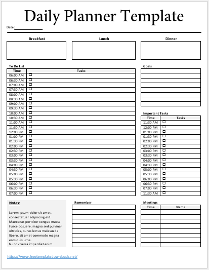 Free Daily Planner Template 05
