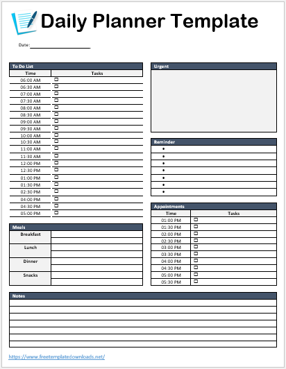 Free Daily Planner Template 08