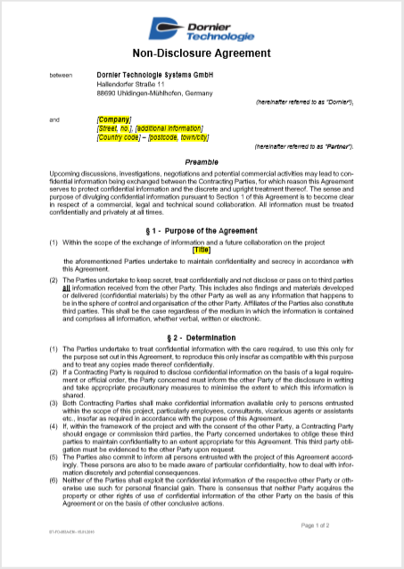 Non Disclosure Agreement Template 19