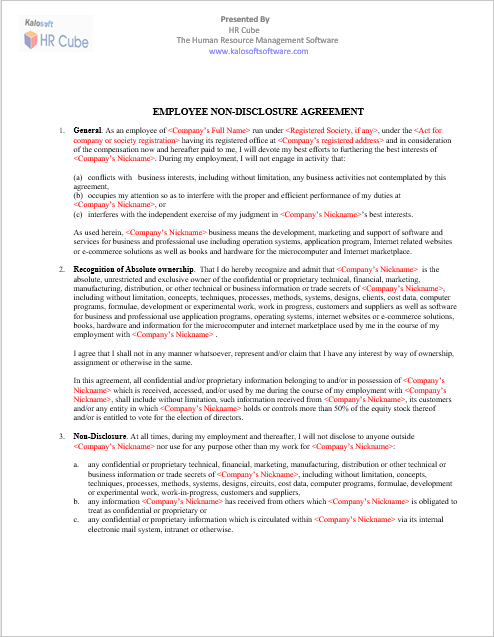 Non Disclosure Agreement Template 23