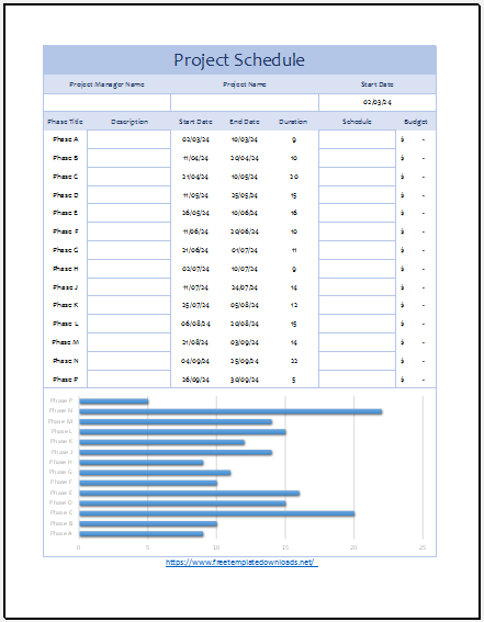 Free Project Schedule Template 01