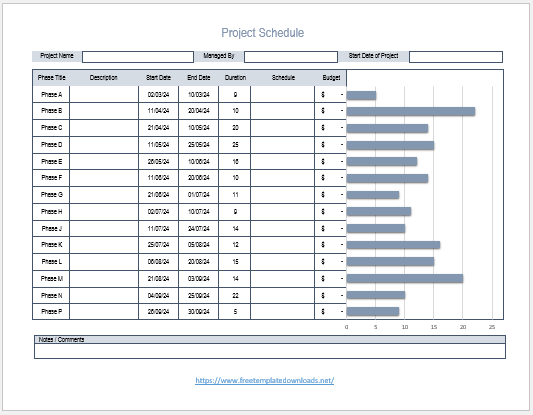 Free Project Schedule Template 04