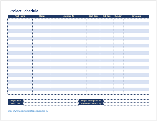 Free Project Schedule Template 07