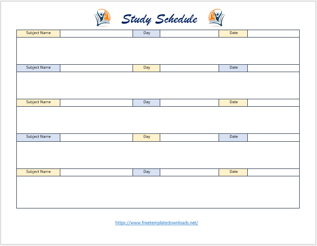 Free Study Schedule Template 03
