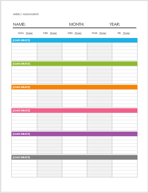 College Study Schedule Template from www.freetemplatedownloads.net