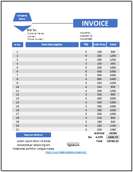 Free Small Business Invoice Template 03