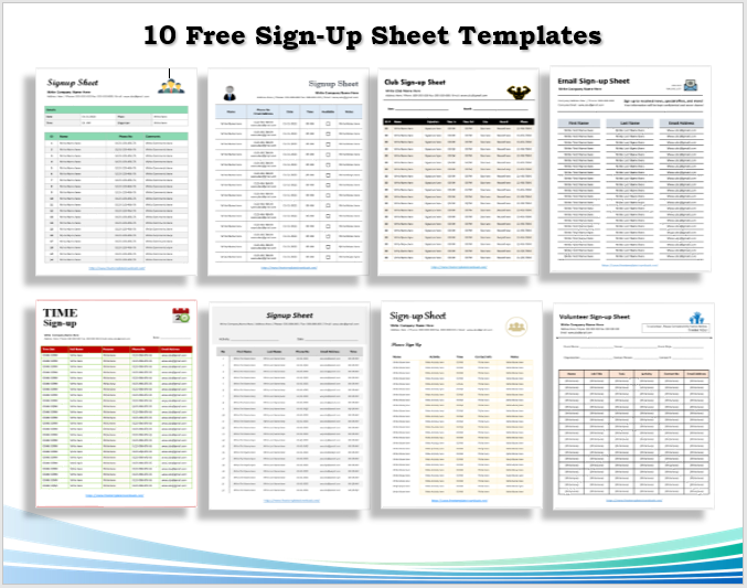 10 Free 10 FREE Sign UpSheet Templates (Word) Free Template Downloads