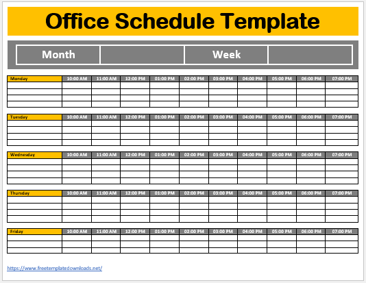 Free Office Schedule Template 05