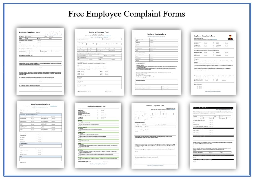 Employee Complaints Forms
