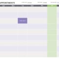 appointment schedule excel sheet