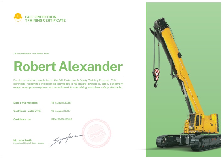 Fall Protection Training Certificate
