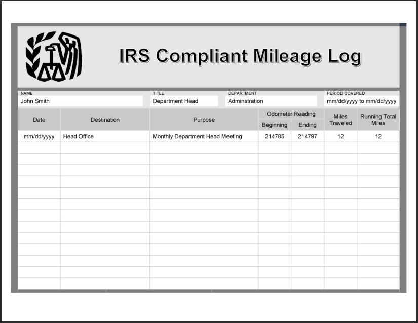 Compliant Mileage Log