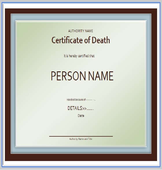 Death Documentation Template