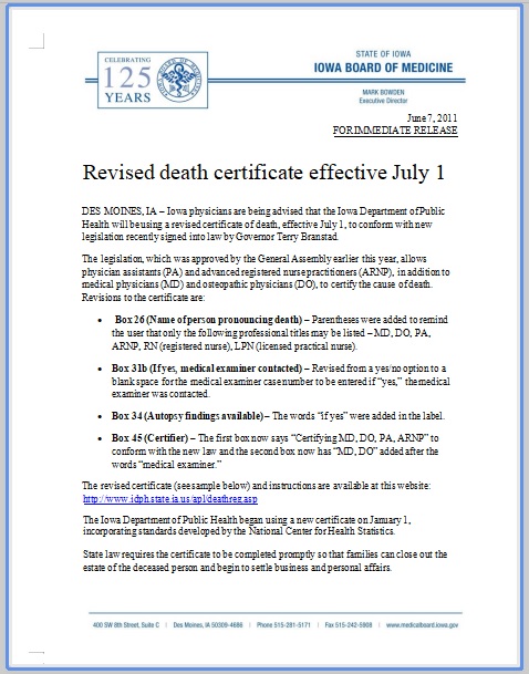 Death Record Template