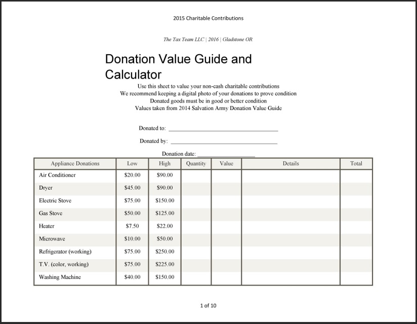 Donation Calculator Template