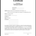 Editable Certificate of Conformance