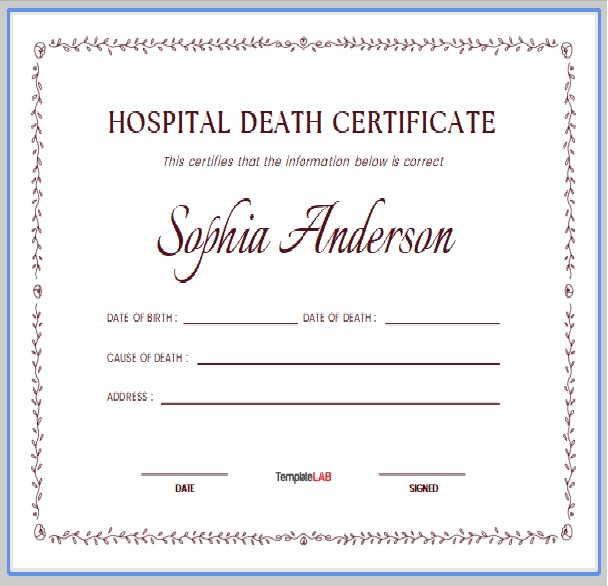 Hospital Death Certificate
