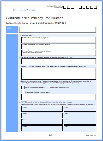 Legal Incumbency Template