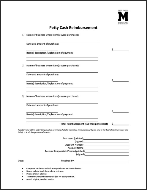 Petty Cash Ledger Template