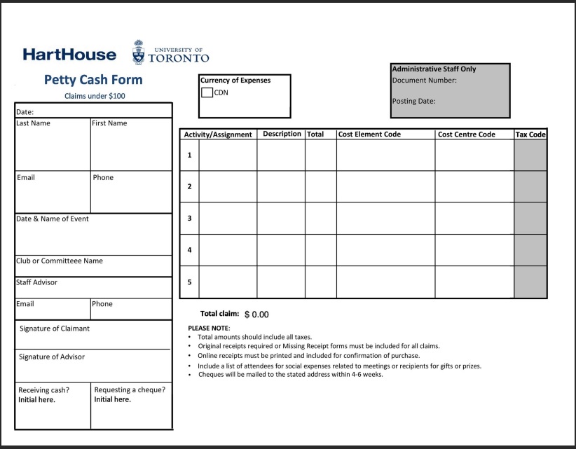 Petty Cash Receipt Tracker