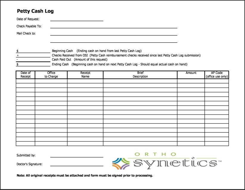Petty Cash Transaction Template