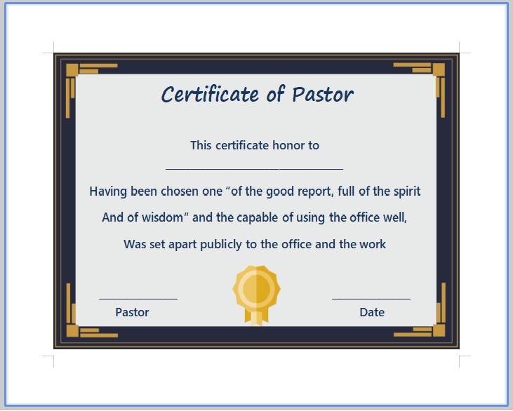 Priest Ordination Certificate