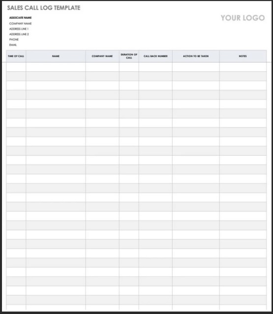Sales Call Log Tracker